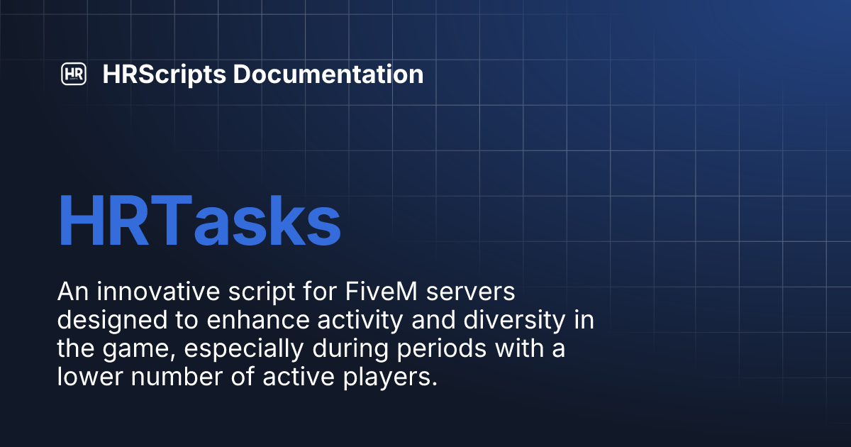 HRTasks [PAID] [Ox/ESX/QBCore] - FiveM Releases - Cfx Forum